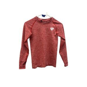 Women’s best pink long sleeve compression workout activewear top small #746